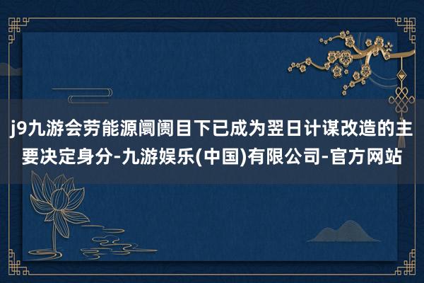 j9九游会劳能源阛阓目下已成为翌日计谋改造的主要决定身分-九游娱乐(中国)有限公司-官方网站