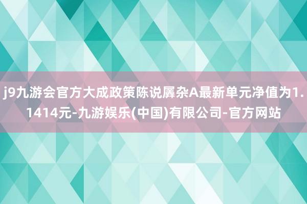 j9九游会官方大成政策陈说羼杂A最新单元净值为1.1414元-九游娱乐(中国)有限公司-官方网站