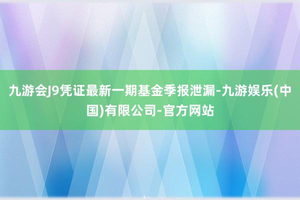 九游会J9凭证最新一期基金季报泄漏-九游娱乐(中国)有限公司-官方网站