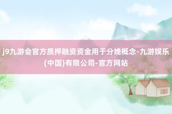 j9九游会官方质押融资资金用于分娩概念-九游娱乐(中国)有限公司-官方网站