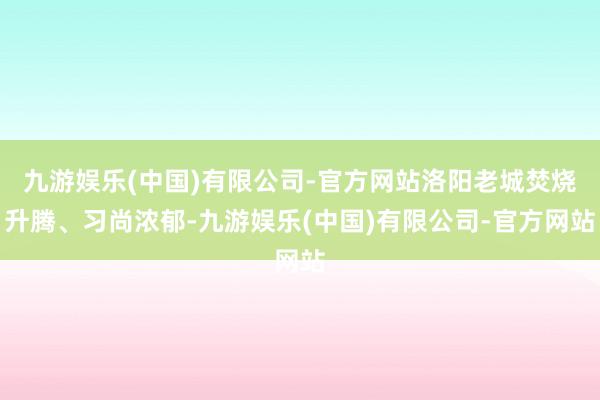 九游娱乐(中国)有限公司-官方网站洛阳老城焚烧升腾、习尚浓郁-九游娱乐(中国)有限公司-官方网站